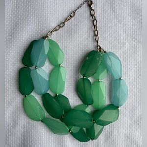 Blue and Green Chunky Statement Necklace